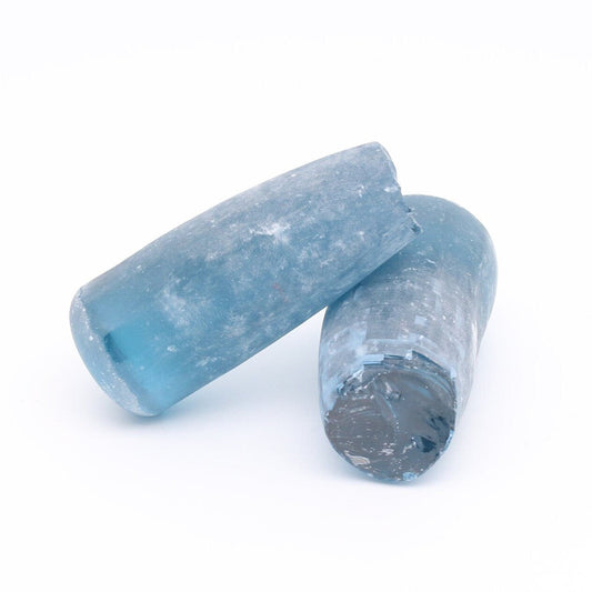 Aquamarine Medium Blue #106 Lab Created Spinel Faceting Rough for Gem Cutting - Various Sizes : #BEGIN