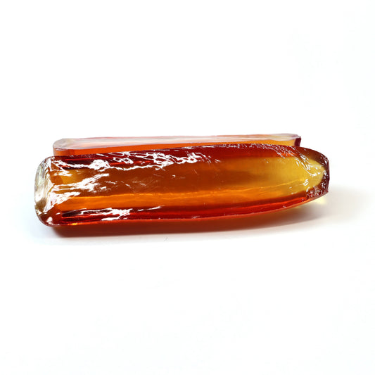 Orange #22SP Lab Created Corundum Faceting Rough for Gem Cutting - Various Sizes - Split Boule : #BEGIN