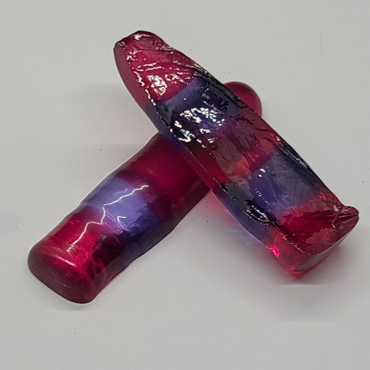 Blue/Pink Bi-Color Lab Created Corundum Sapphire Faceting Rough for Gem Cutting - Various Sizes - Split Boule : #BEGIN