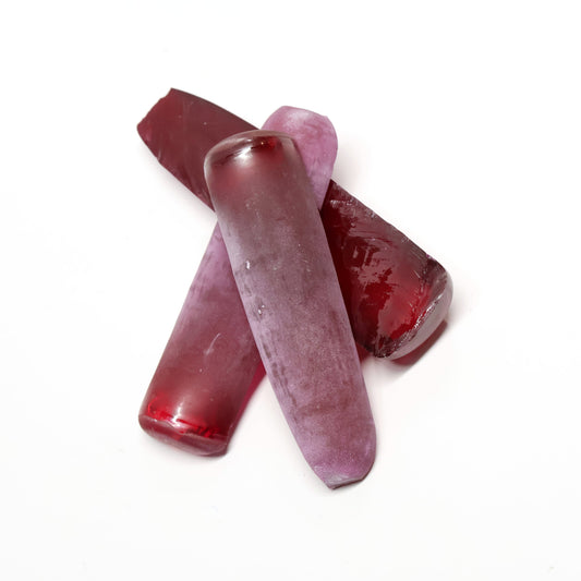 Dark Ruby Red #6 Lab Created Corundum Sapphire Faceting Rough for Gem Cutting - Various Sizes - Split Boule : #BEGIN