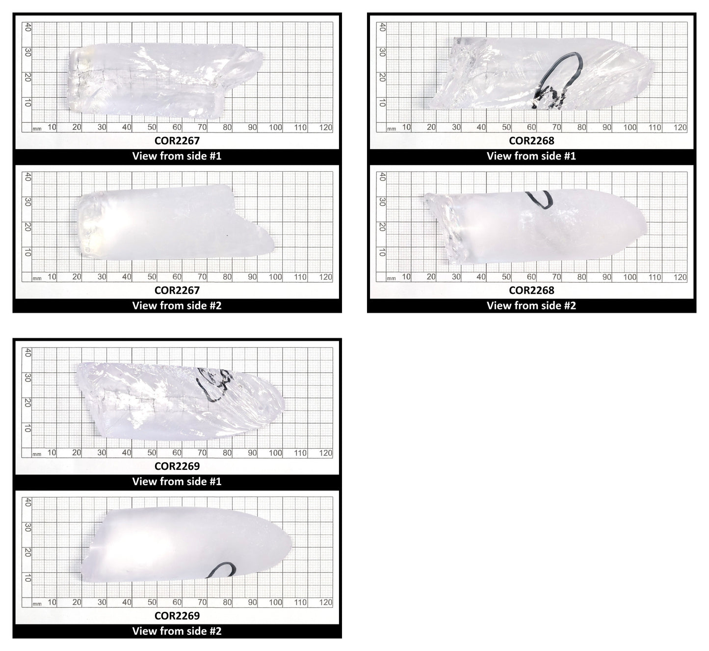 White #12 Lab Created Corundum Sapphire Faceting Rough for Gem Cutting - Various Sizes - Split Boule