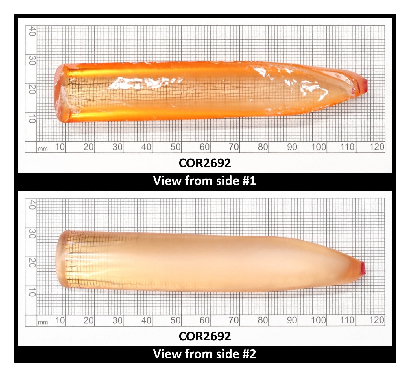 Sunrise #16 Lab Created Corundum Sapphire Faceting Rough for Gem Cutting - Various Sizes - Split Boule