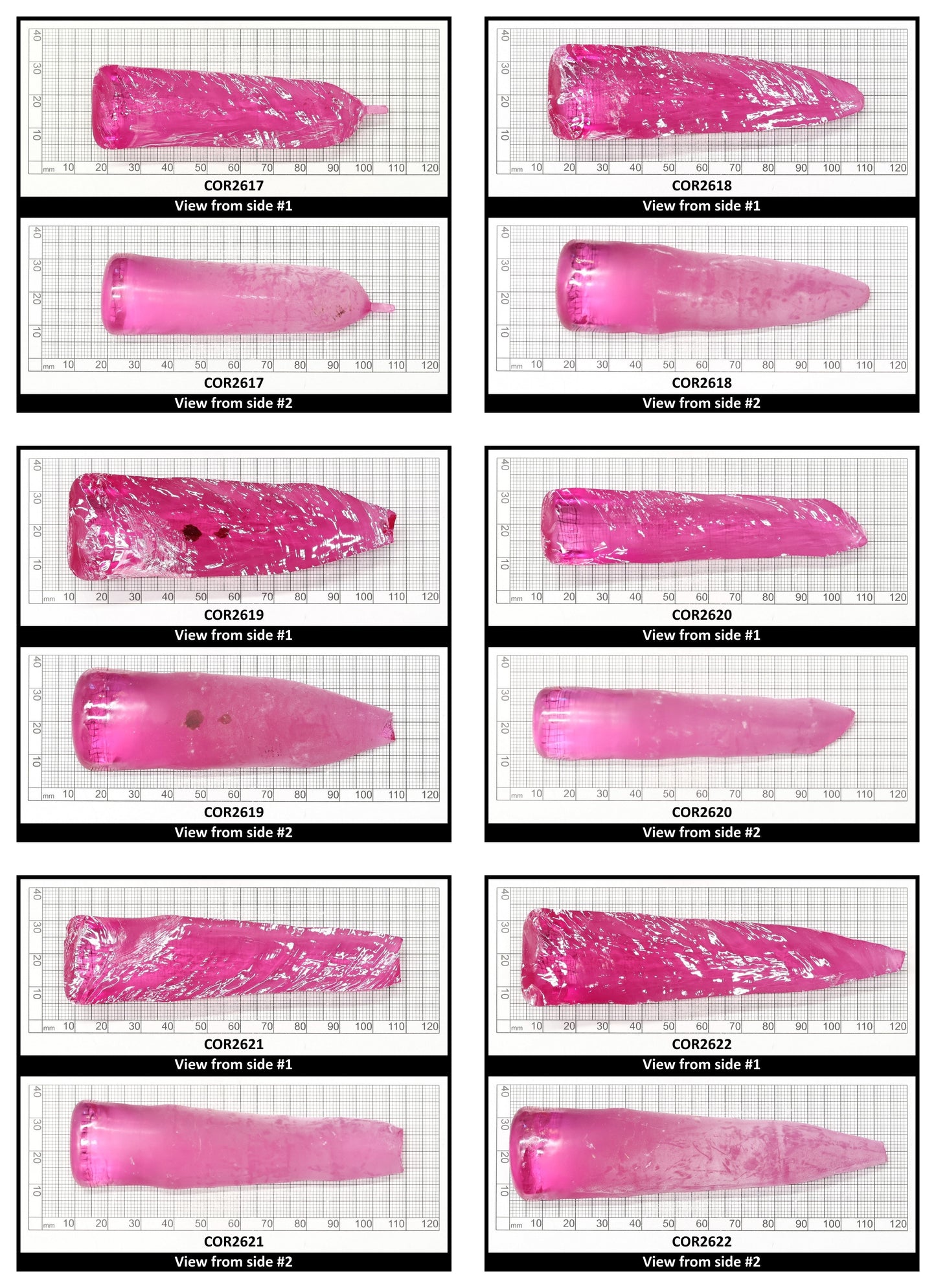 Light Bright Pink #2 Lab Created Corundum Sapphire Faceting Rough for Gem Cutting - Various Sizes - Split Boule