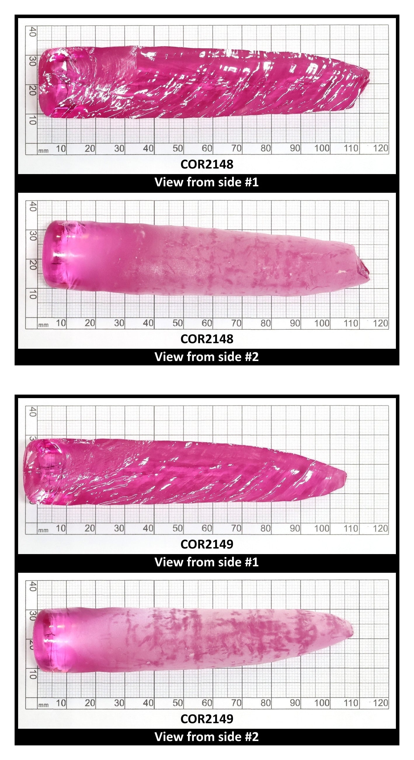 Light Bright Pink #2 Lab Created Corundum Sapphire Faceting Rough for Gem Cutting - Various Sizes - Split Boule