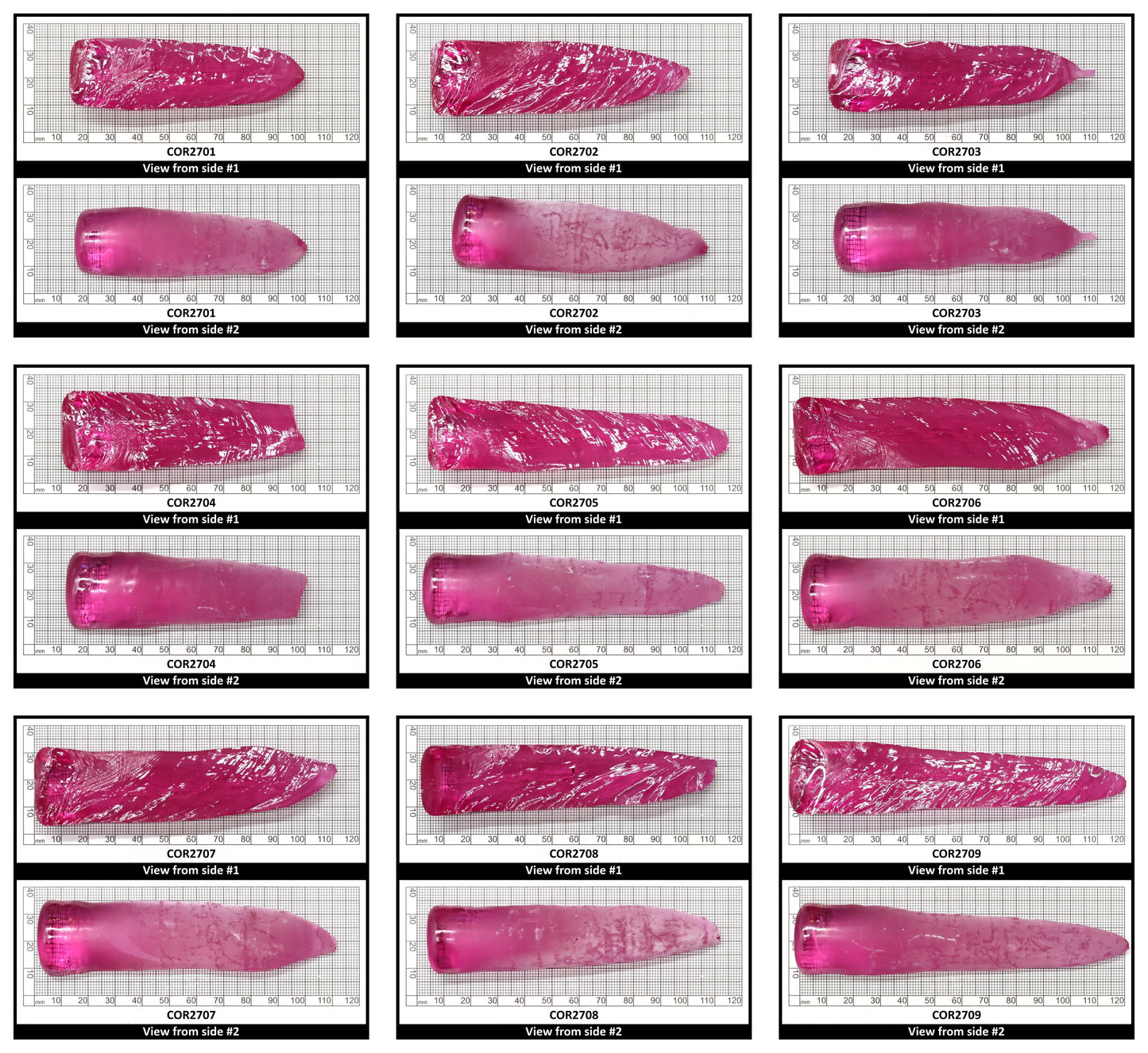 Light Bright Pink #2 Lab Created Corundum Sapphire Faceting Rough for Gem Cutting - Various Sizes - Split Boule