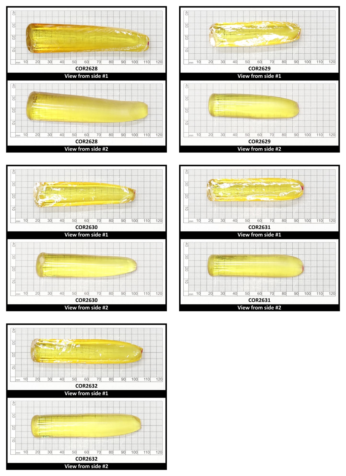 Yellow Topaz #20 Lab Created Corundum Sapphire Faceting Rough for Gem Cutting - Various Sizes - Split Boule