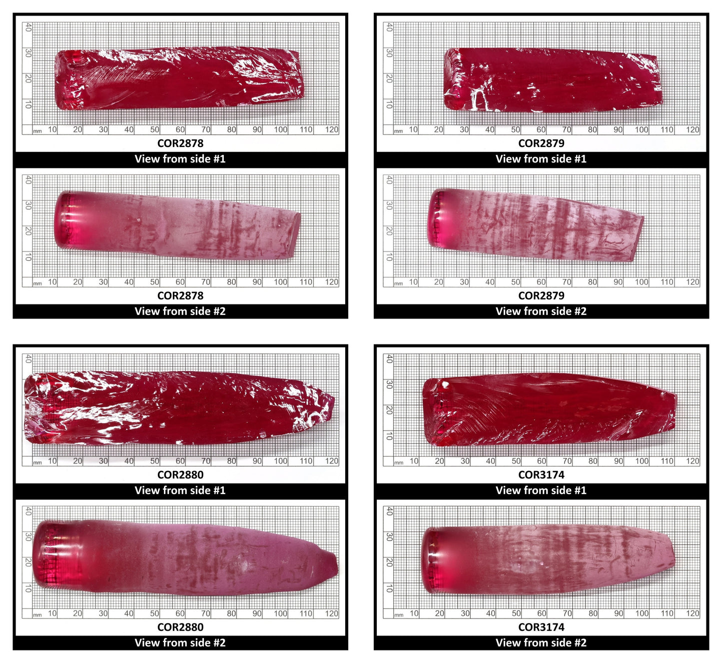 Vivid Pink #3 Lab Created Corundum Sapphire Faceting Rough for Gem Cutting - Various Sizes - Split Boule