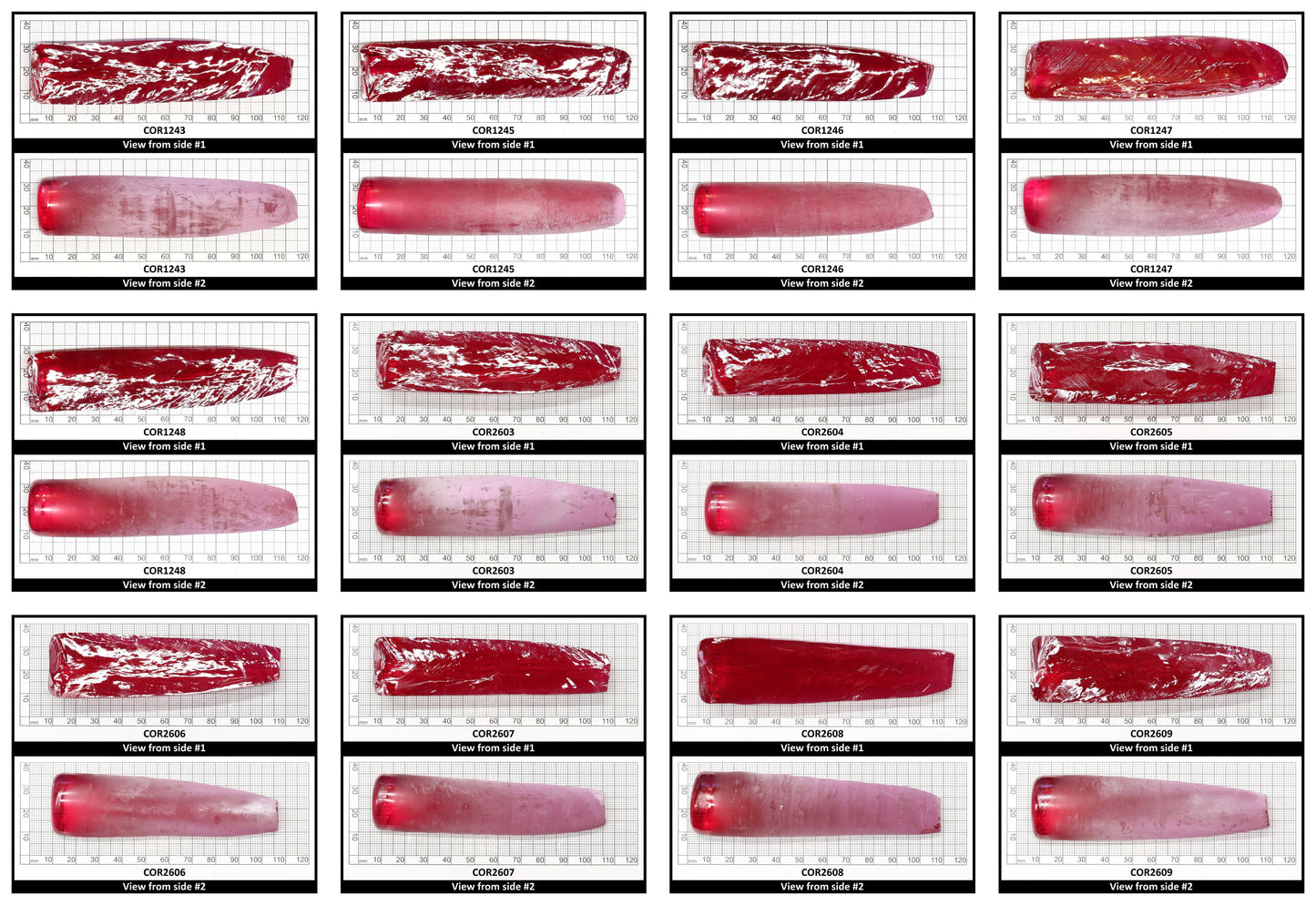 Vivid Pink #3.5 Lab Created Corundum Sapphire Faceting Rough for Gem Cutting - Various Sizes - Split Boule