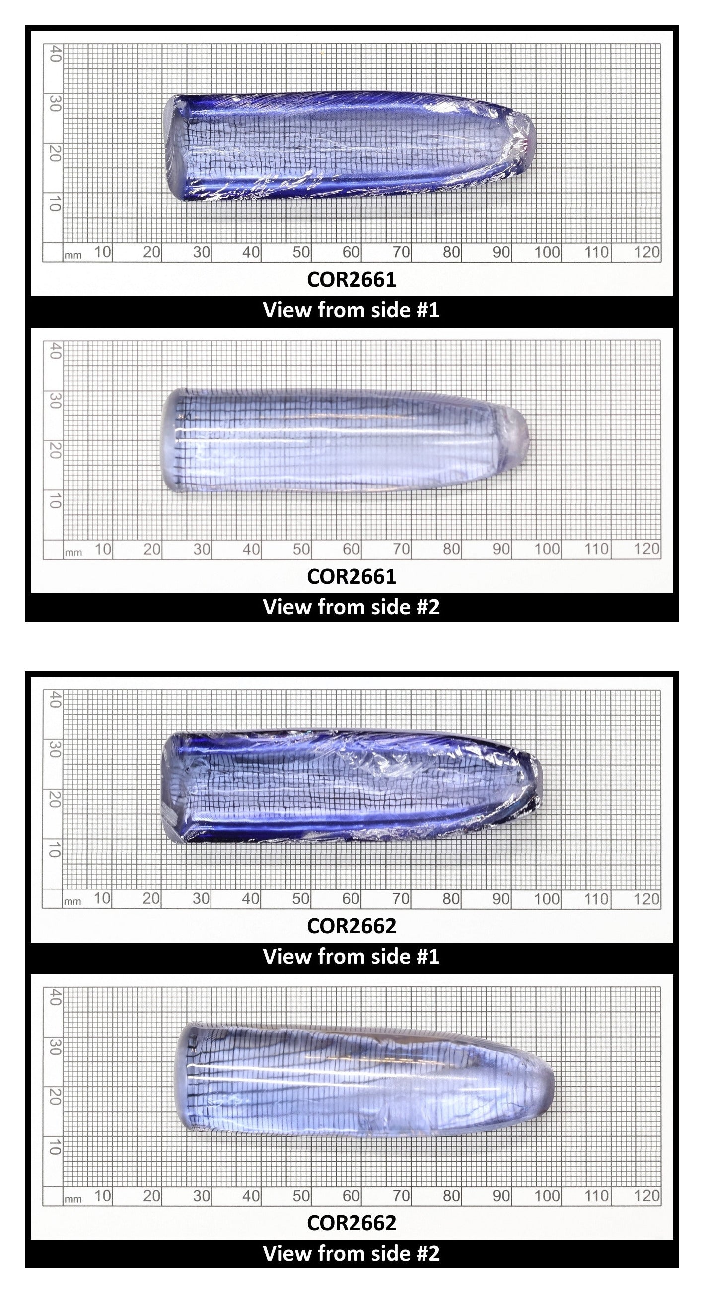 Blue Topaz #30 Lab Created Corundum Sapphire Faceting Rough for Gem Cutting - Various Sizes - Split Boule