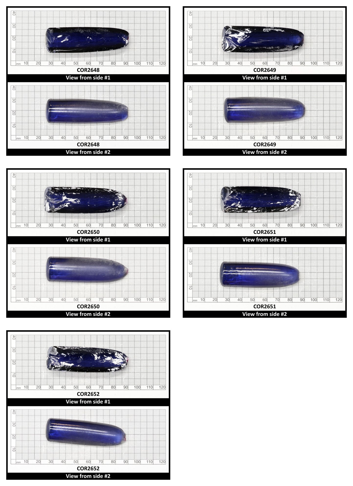 Montana Blue #31 Lab Created Corundum Sapphire Faceting Rough for Gem Cutting - Various Sizes - Split Boule