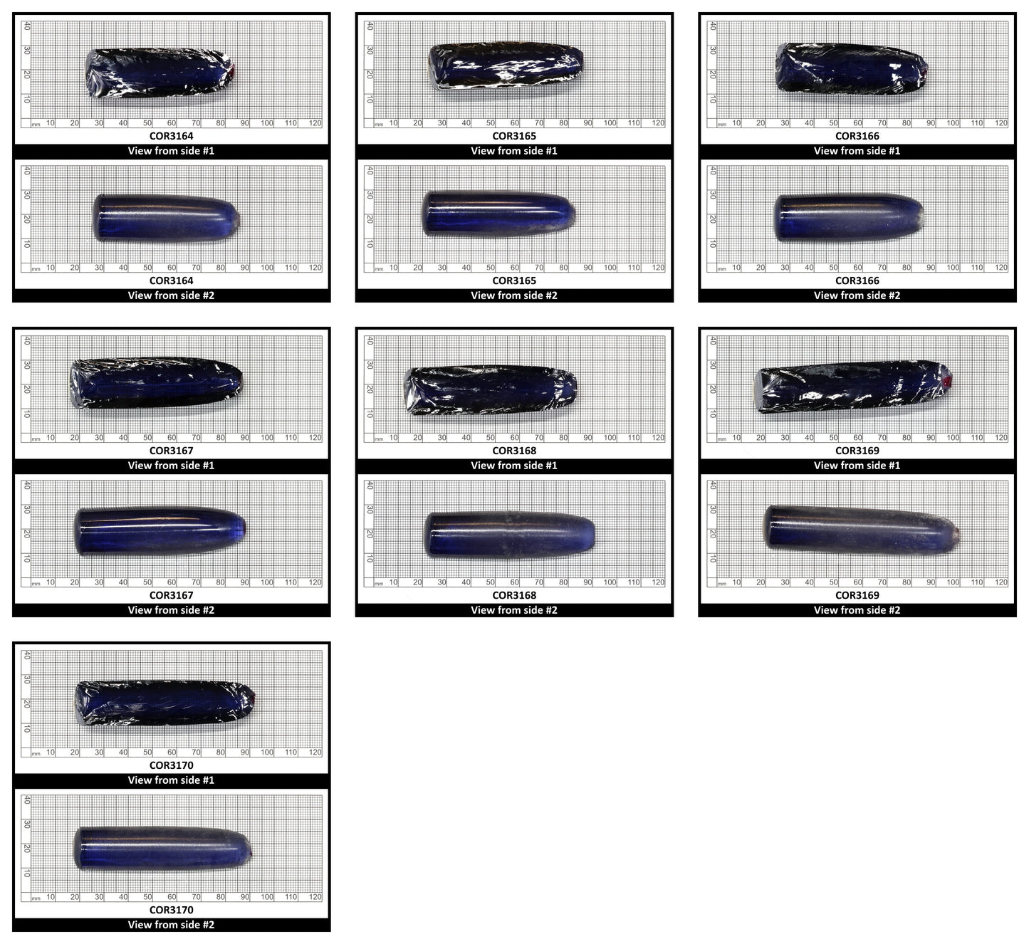 Montana Blue #31 Lab Created Corundum Sapphire Faceting Rough for Gem Cutting - Various Sizes - Split Boule