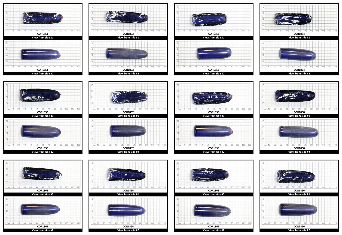 Ceylon Blue #32 Lab Created Corundum Sapphire Faceting Rough for Gem Cutting - Various Sizes - Split Boule