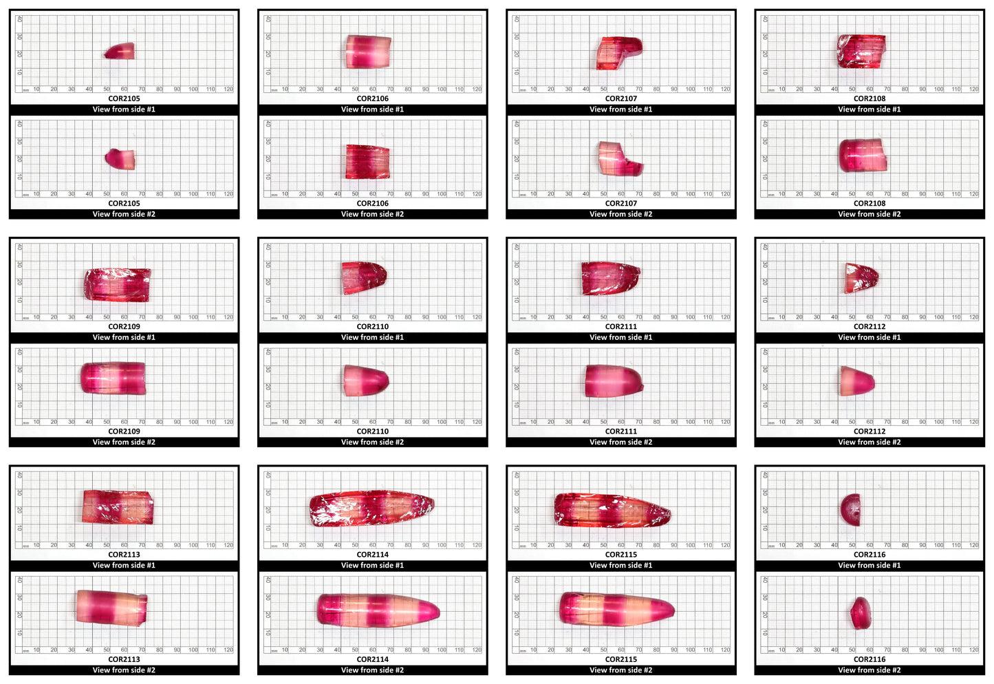 Pink/Peach Bi-Color Lab Created Corundum Sapphire Faceting Rough for Gem Cutting - Various Sizes - Split Boule