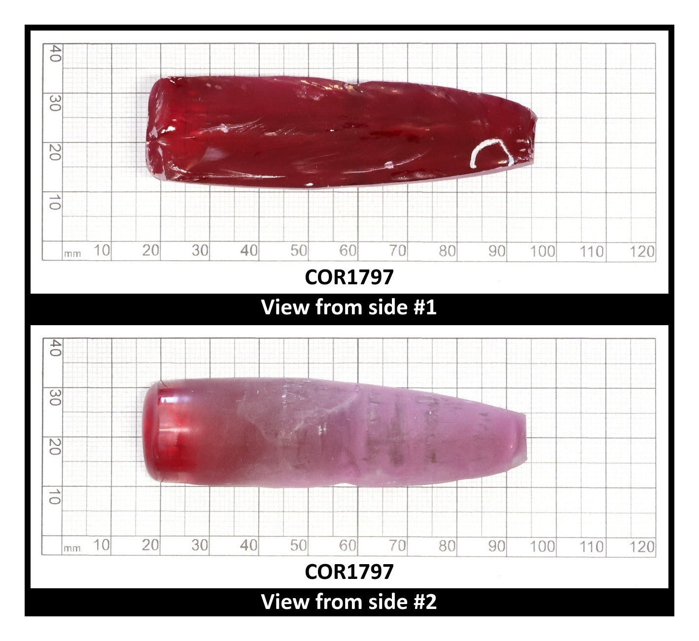 Ruby Red #5 Lab Created Corundum Sapphire Faceting Rough for Gem Cutting - Various Sizes - Split Boule