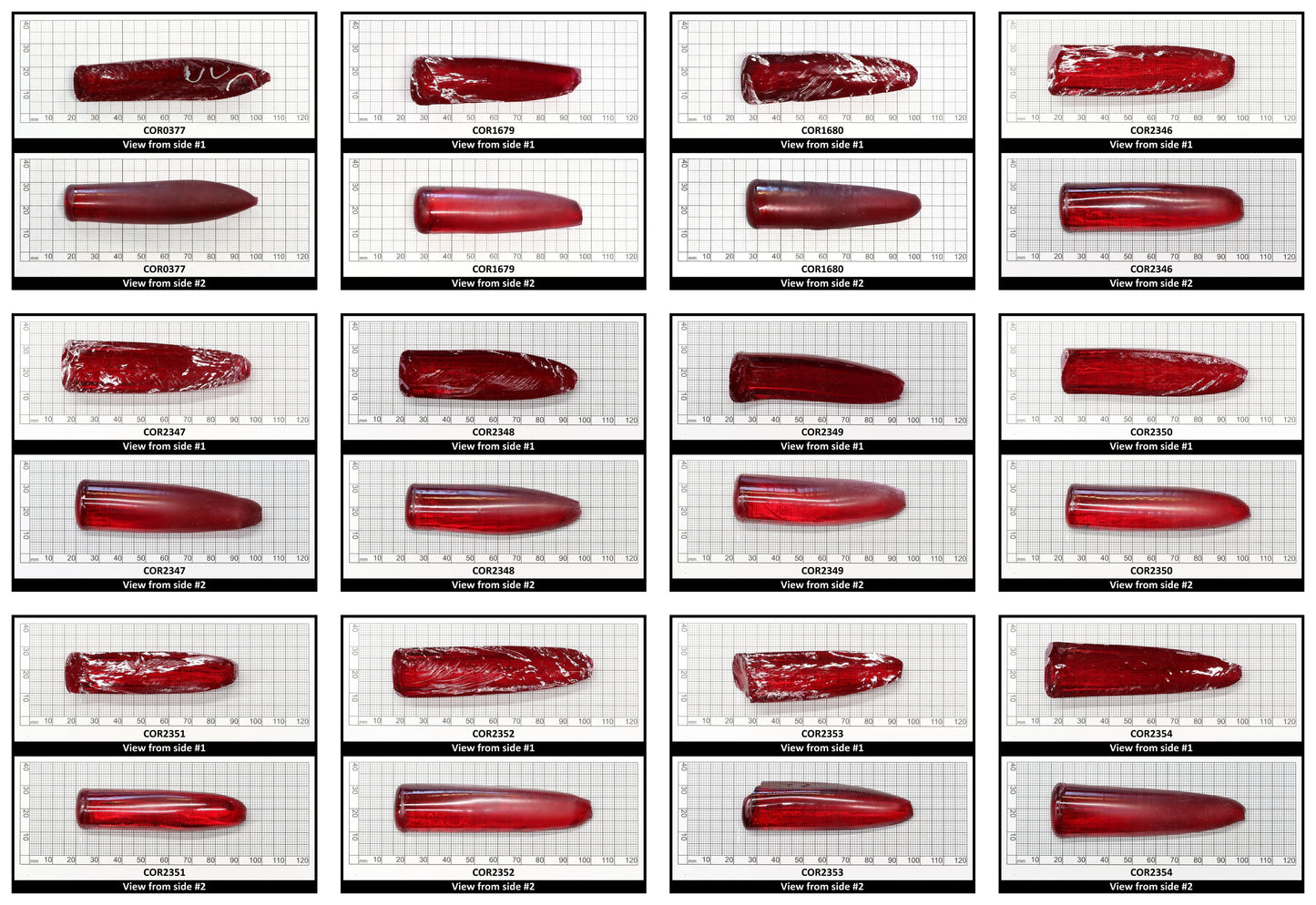 Padparadscha Red #59 Lab Created Corundum Sapphire Faceting Rough for Gem Cutting - Various Sizes - Split Boule
