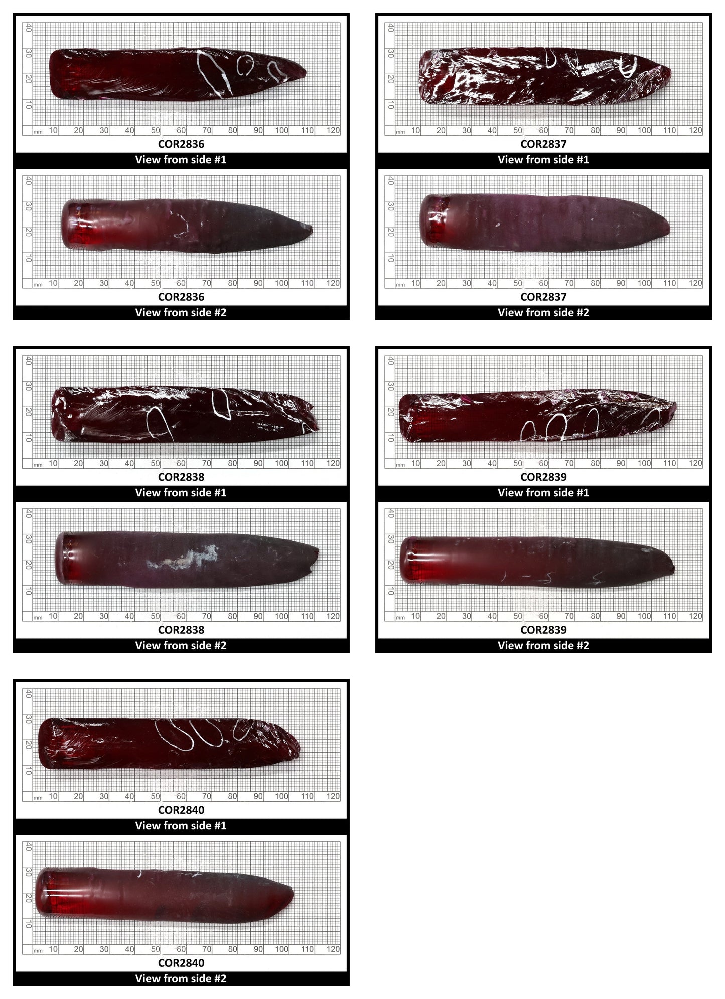 Medium Dark Ruby Red #7 Lab Created Corundum Sapphire Faceting Rough for Gem Cutting - Various Sizes - Split Boule