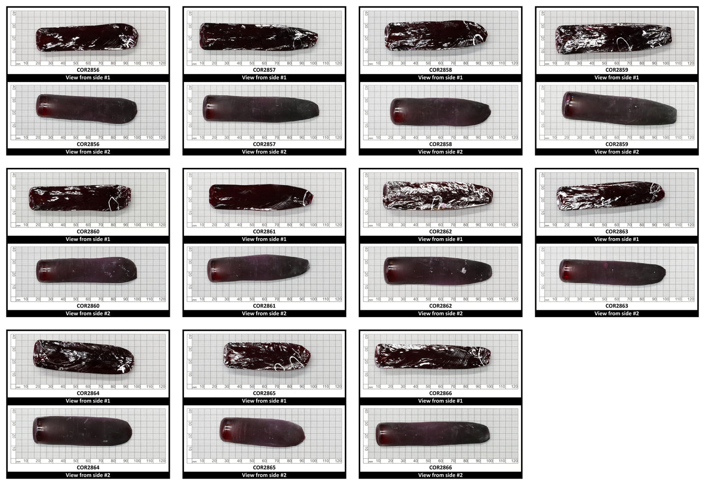 Dark Ruby Red #8 Lab Created Corundum Sapphire Faceting Rough for Gem Cutting - Various Sizes - Split Boule