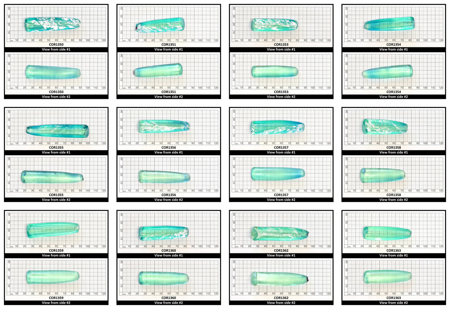 Light Paraiba Colored Lab Created Corundum Sapphire Faceting Rough for Gem Cutting - Various Sizes