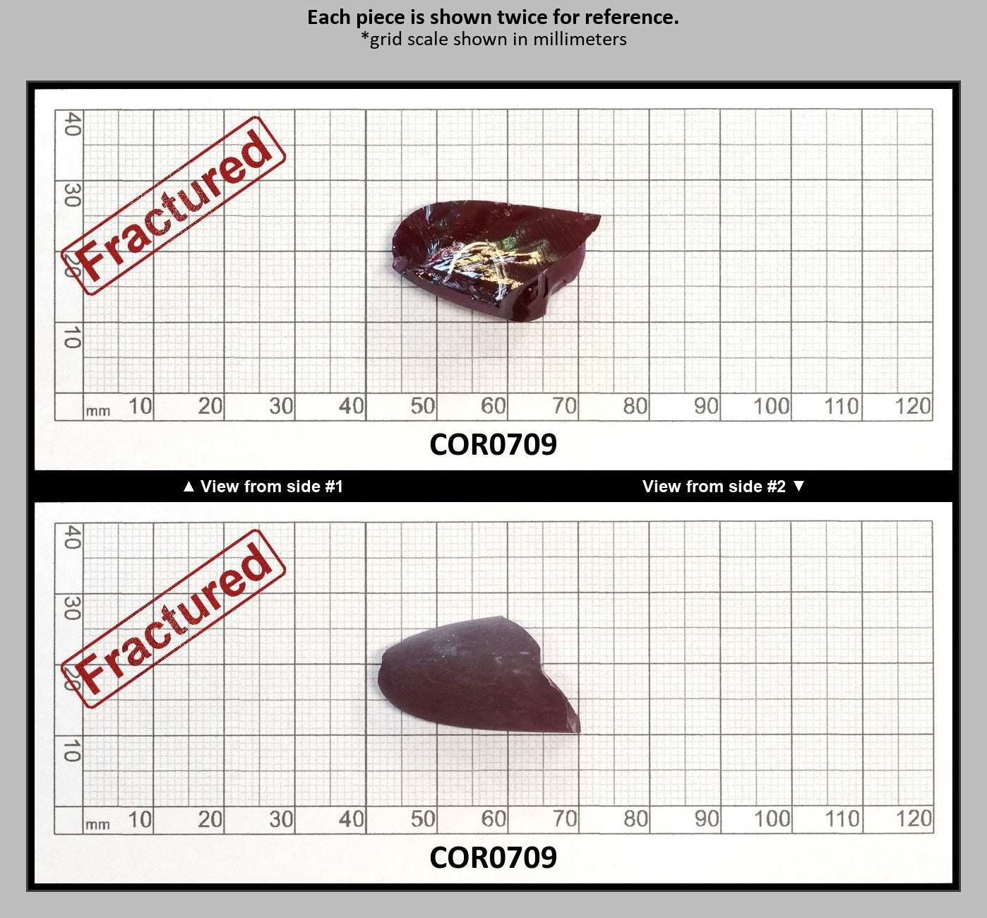 Djeva Dark Ruby Red #6 Lab Created Corundum Sapphire Faceting Rough for Gem Cutting - DISCONTINUED - Various Sizes - Split Boule : COR0709