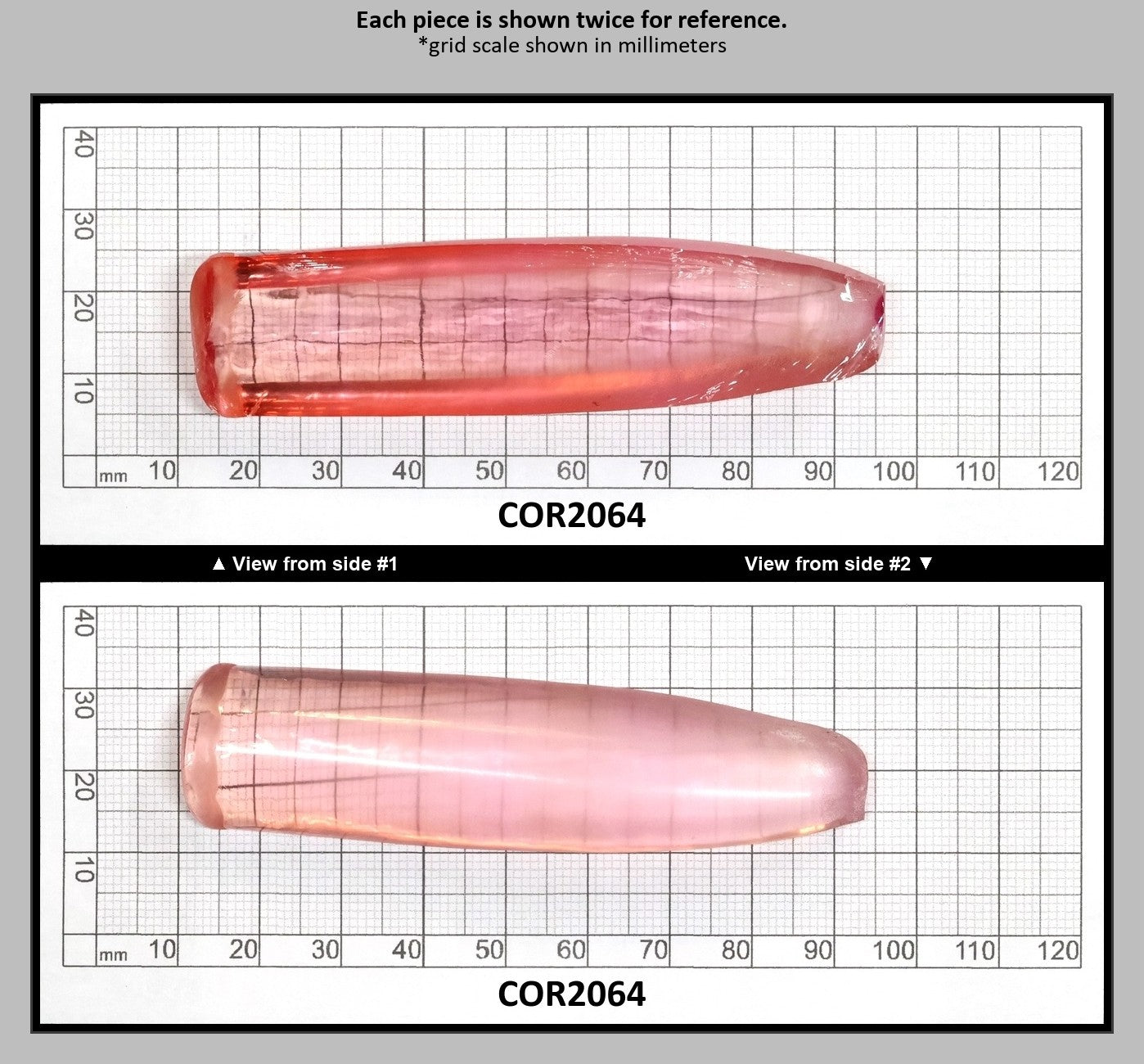 Peach Morganite #18 (Orange Variant) Lab Created Corundum Sapphire Faceting Rough for Gem Cutting - Various Sizes - Split Boule : COR2064