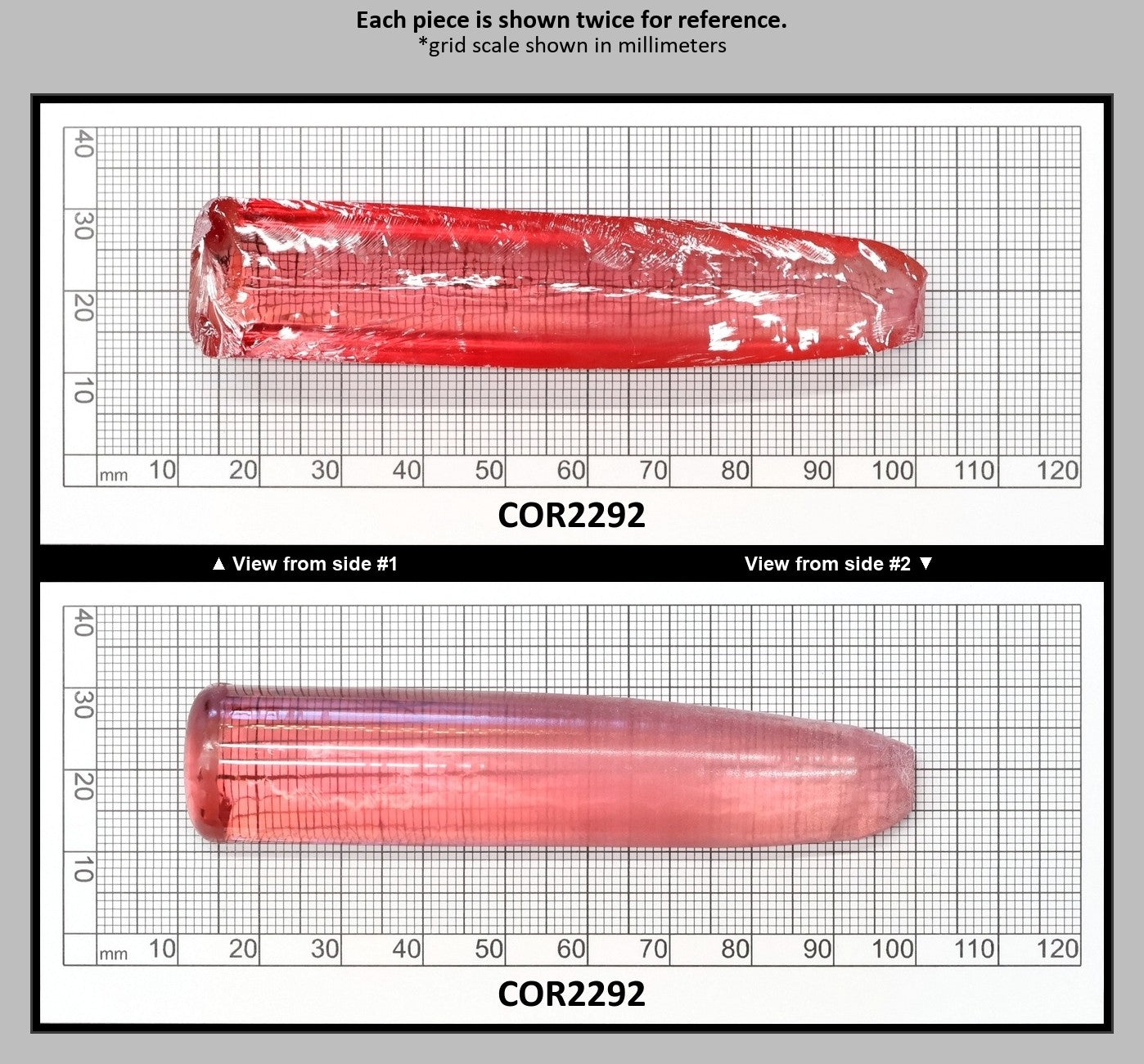Peach Morganite #18 (Red Variant) Lab Created Corundum Sapphire Faceting Rough for Gem Cutting - Various Sizes - Split Boule : COR2292