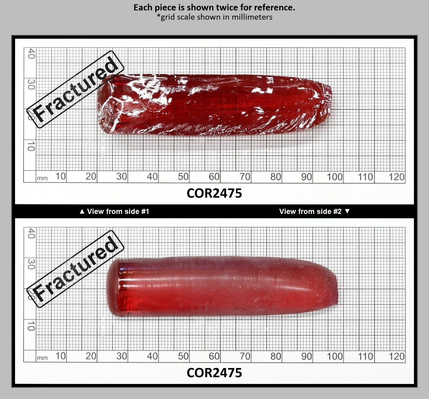 Padparadscha #57 Lab Created Corundum Sapphire Faceting Rough for Gem Cutting - Various Sizes - Split Boule : COR2475