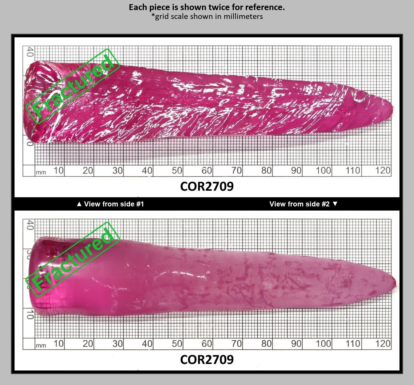 Light Bright Pink #2 Lab Created Corundum Sapphire Faceting Rough for Gem Cutting - Various Sizes - Split Boule : COR2709
