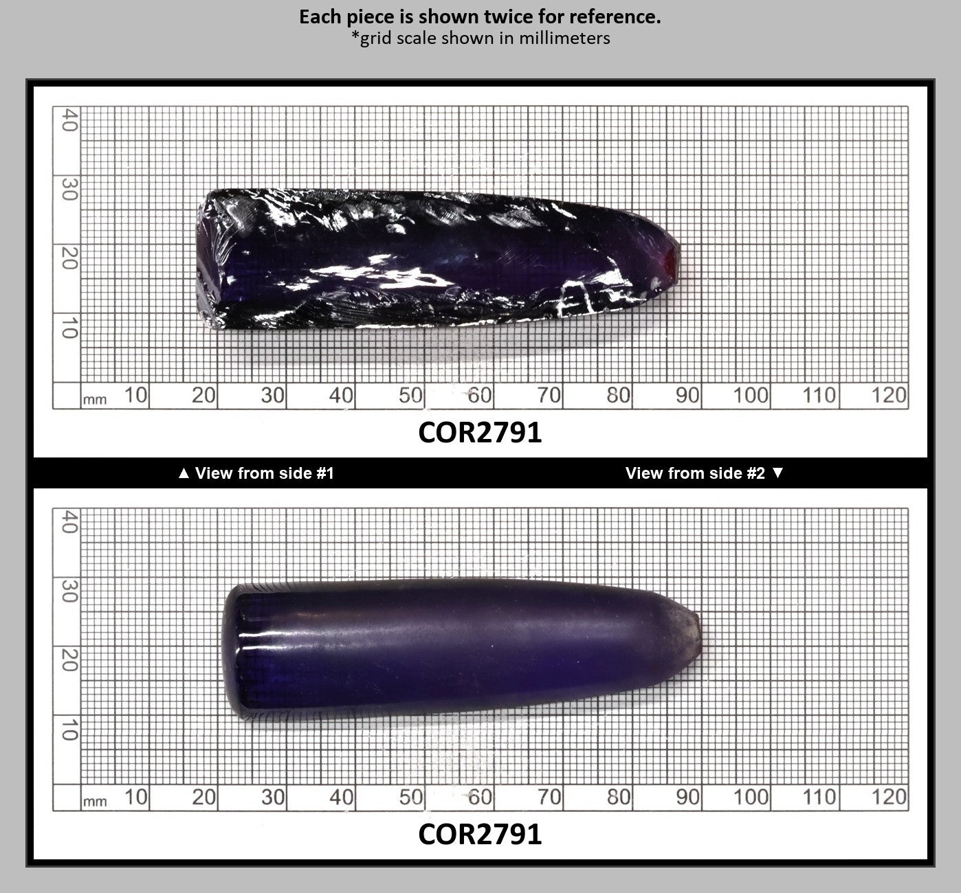 Purple Kunzite #60 Lab Created Corundum Sapphire Faceting Rough for Gem Cutting - Various Sizes - Split Boule : COR2791