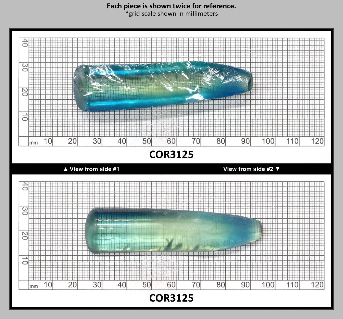 Dark Paraiba Colored Lab Created Corundum Sapphire Faceting Rough for Gem Cutting - Various Sizes : COR3125