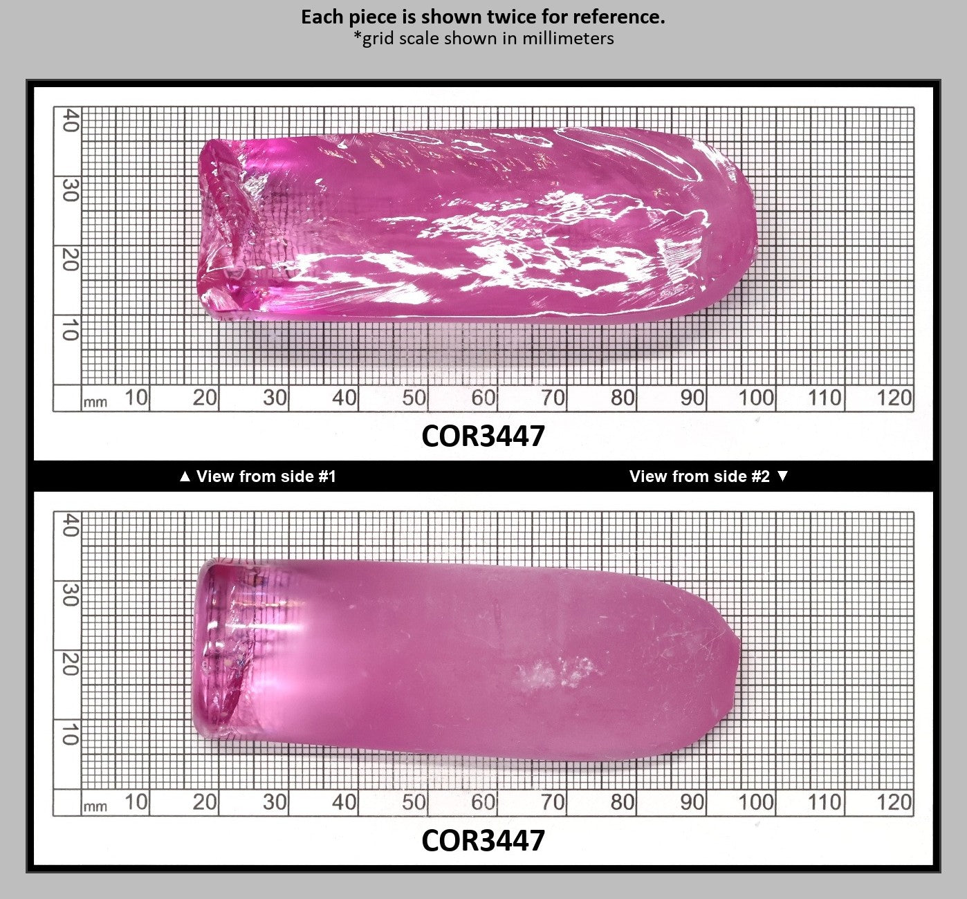 Extra Light Pink #1.25 Lab Created Corundum Sapphire Faceting Rough for Gem Cutting - Various Sizes - Split Boule : COR3447