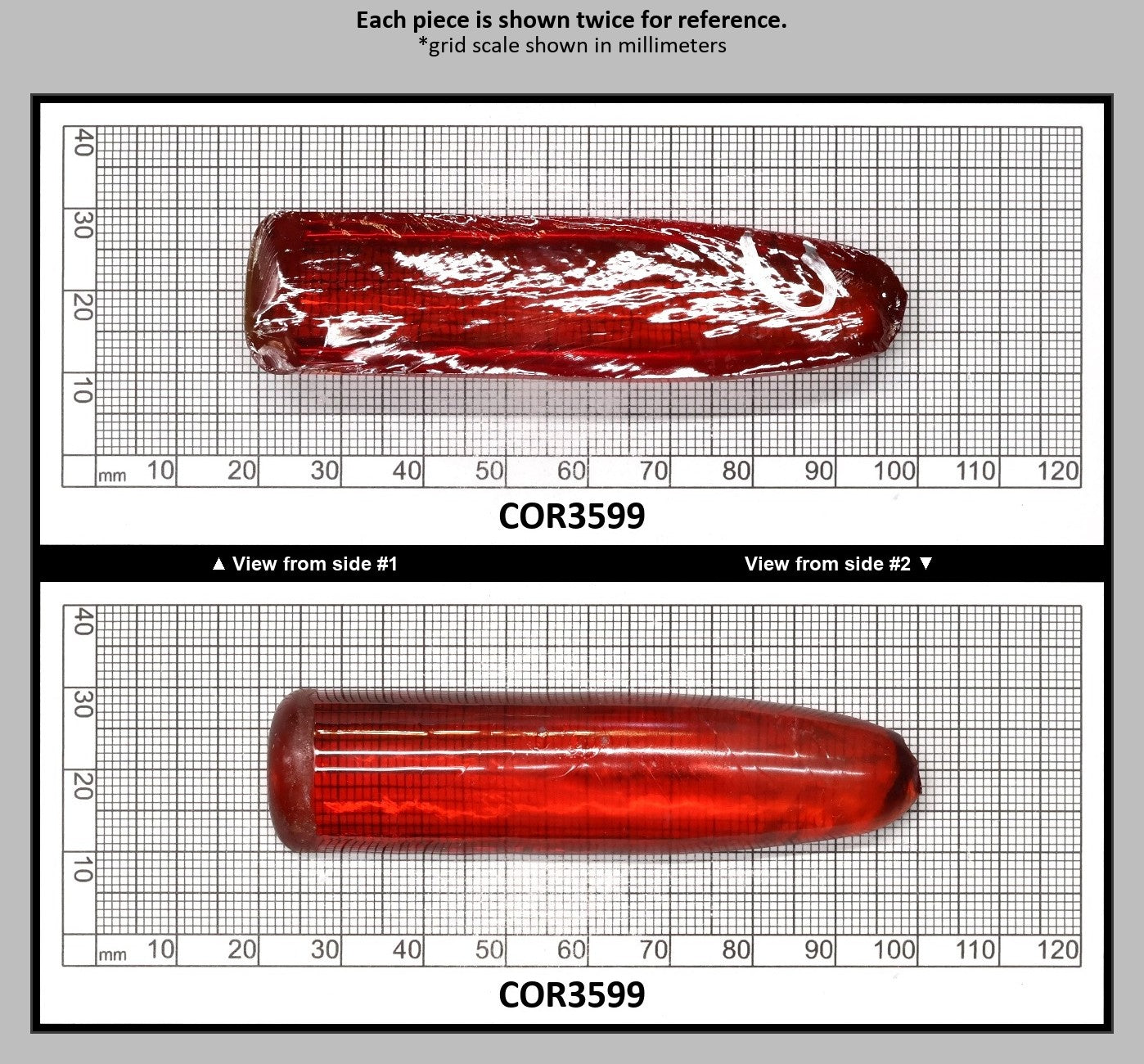 Padparadscha #55SP Lab Created Corundum Sapphire Faceting Rough for Gem Cutting - Various Sizes - Split Boule : COR3599