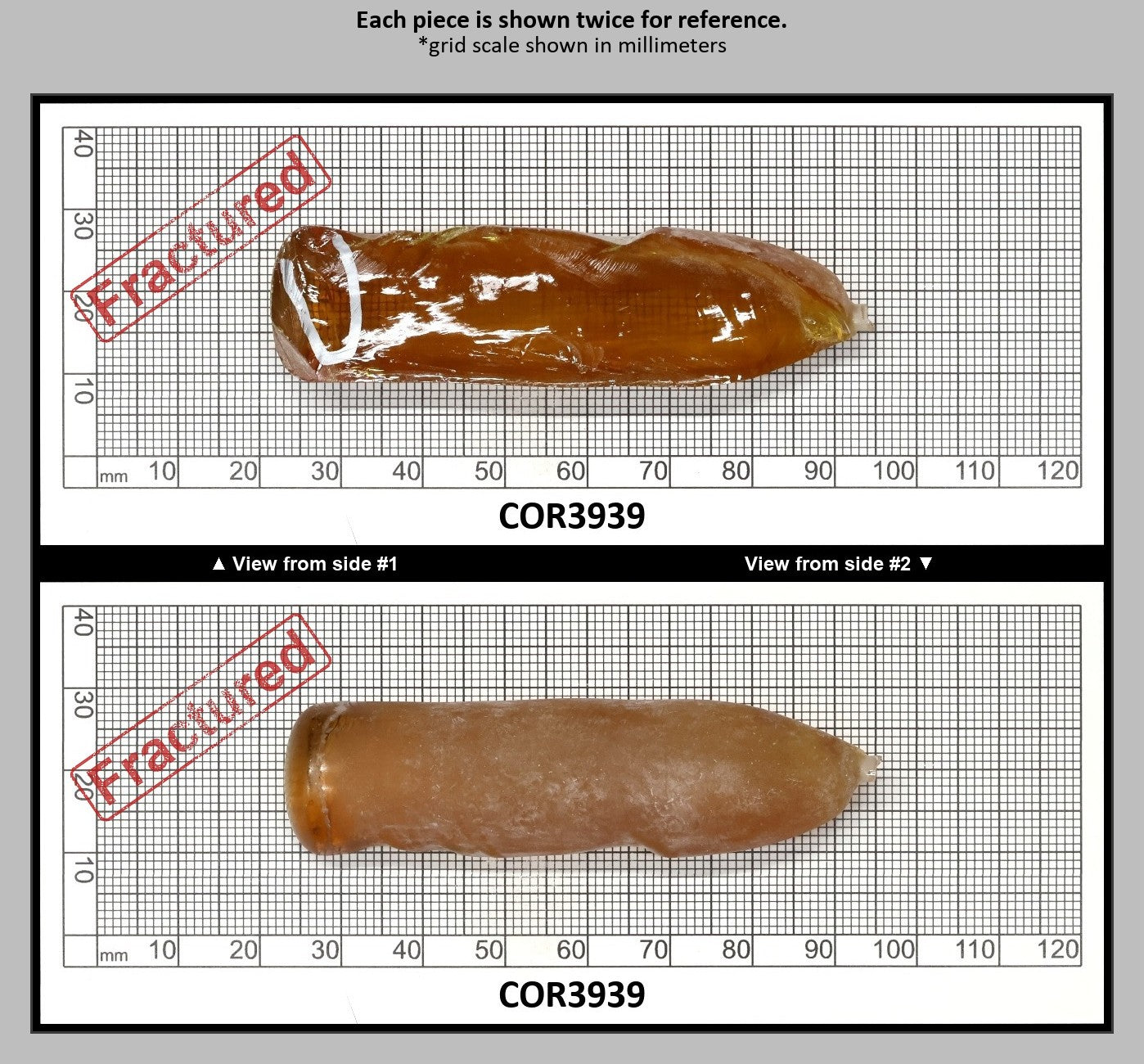 Imperial Topaz #25RS Lab Created Corundum Sapphire Faceting Rough for Gem Cutting - Various Sizes - Split Boule : COR3939