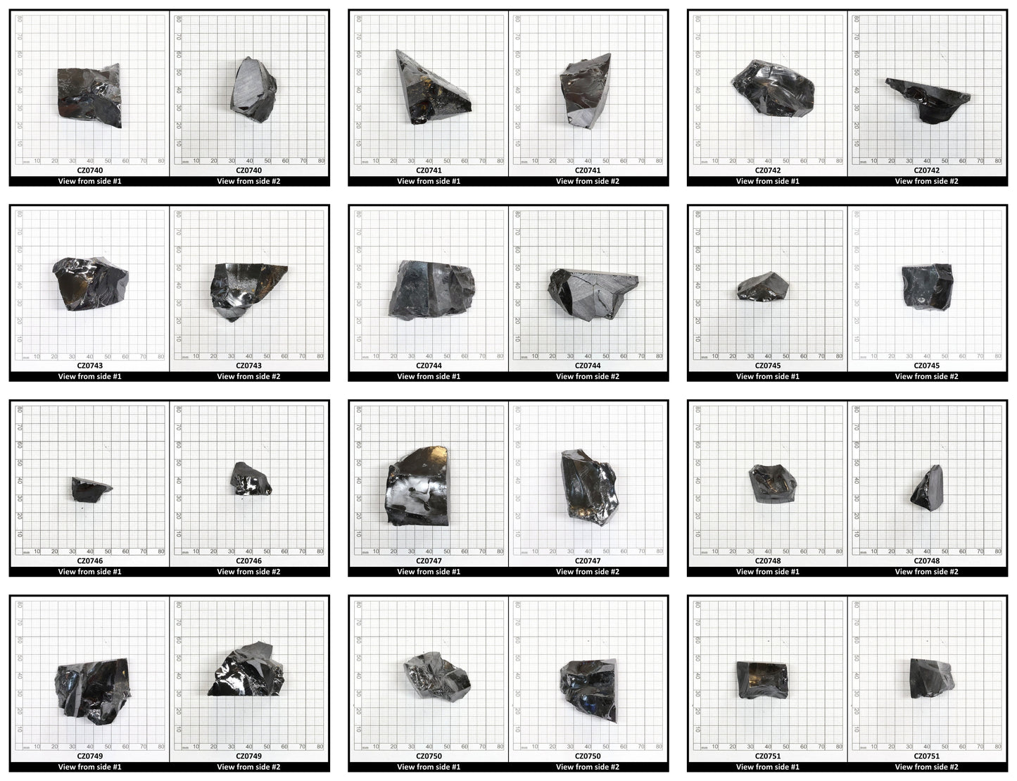 Black Cubic Zirconia Faceting Rough for Gem Cutting - Various Sizes