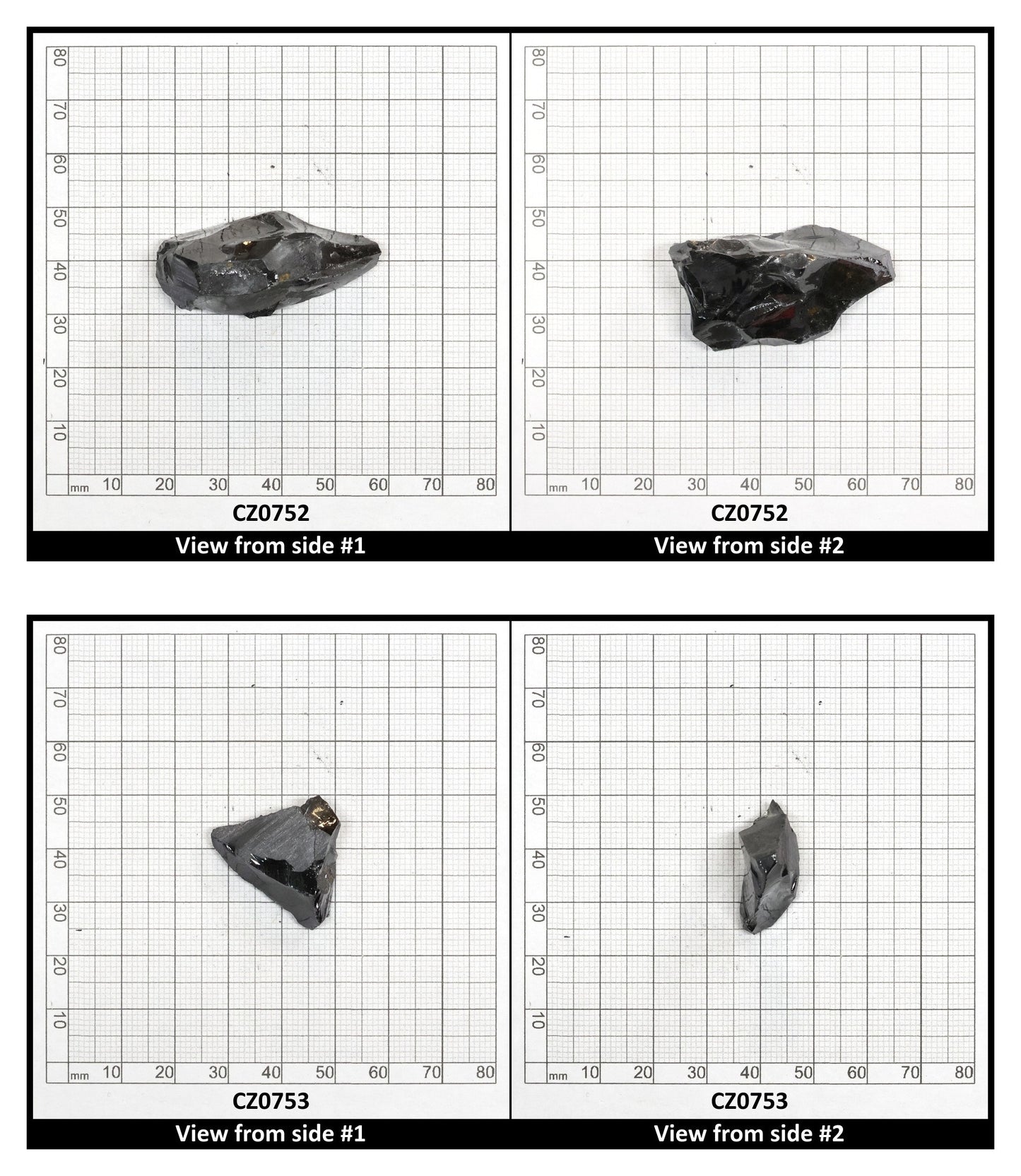 Black Cubic Zirconia Faceting Rough for Gem Cutting - Various Sizes