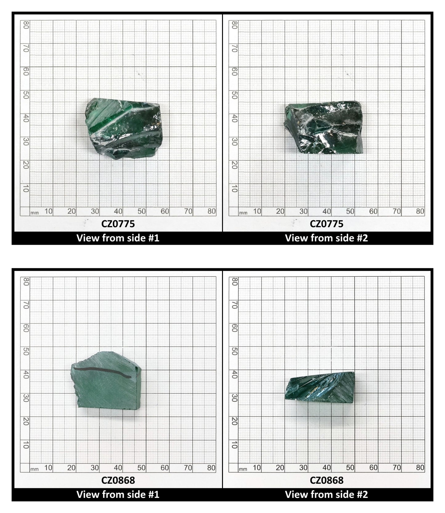 Emerald Cubic Zirconia Faceting Rough for Gem Cutting - Various Sizes