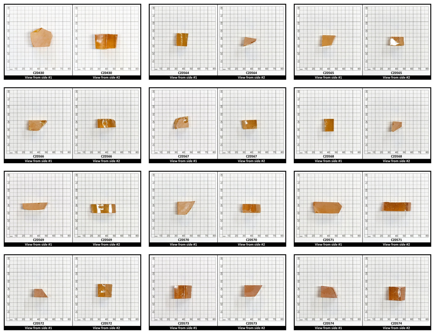 Gold Cubic Zirconia Faceting Rough for Gem Cutting - Various Sizes