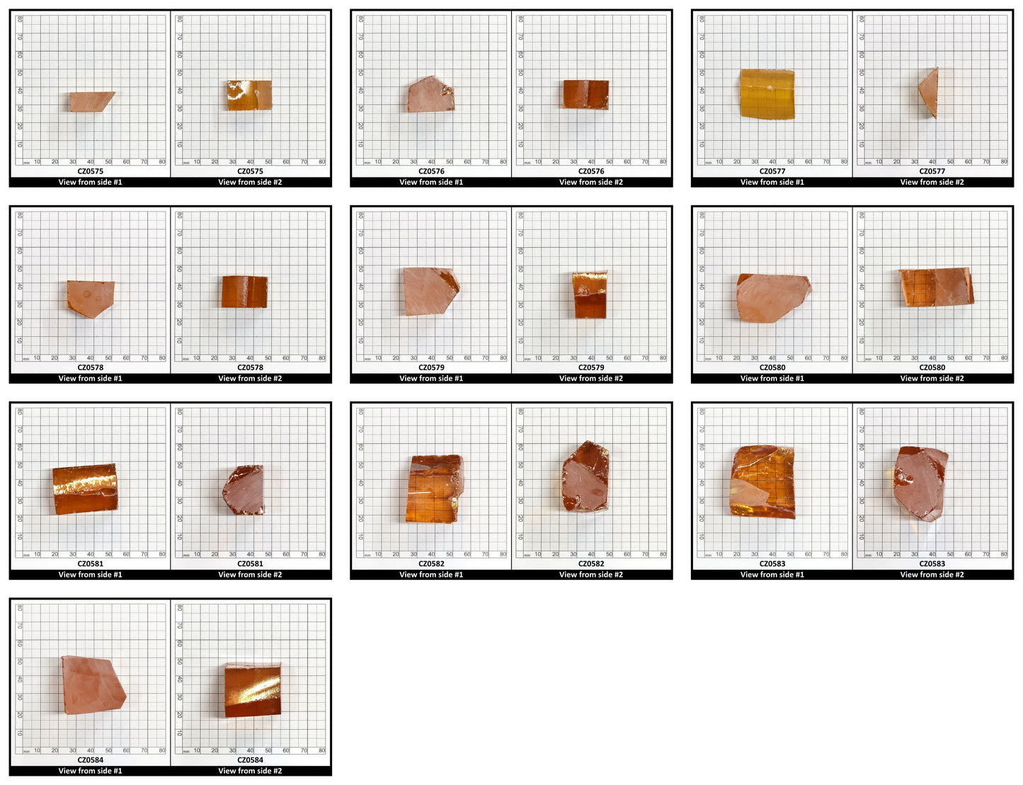 Gold Cubic Zirconia Faceting Rough for Gem Cutting - Various Sizes