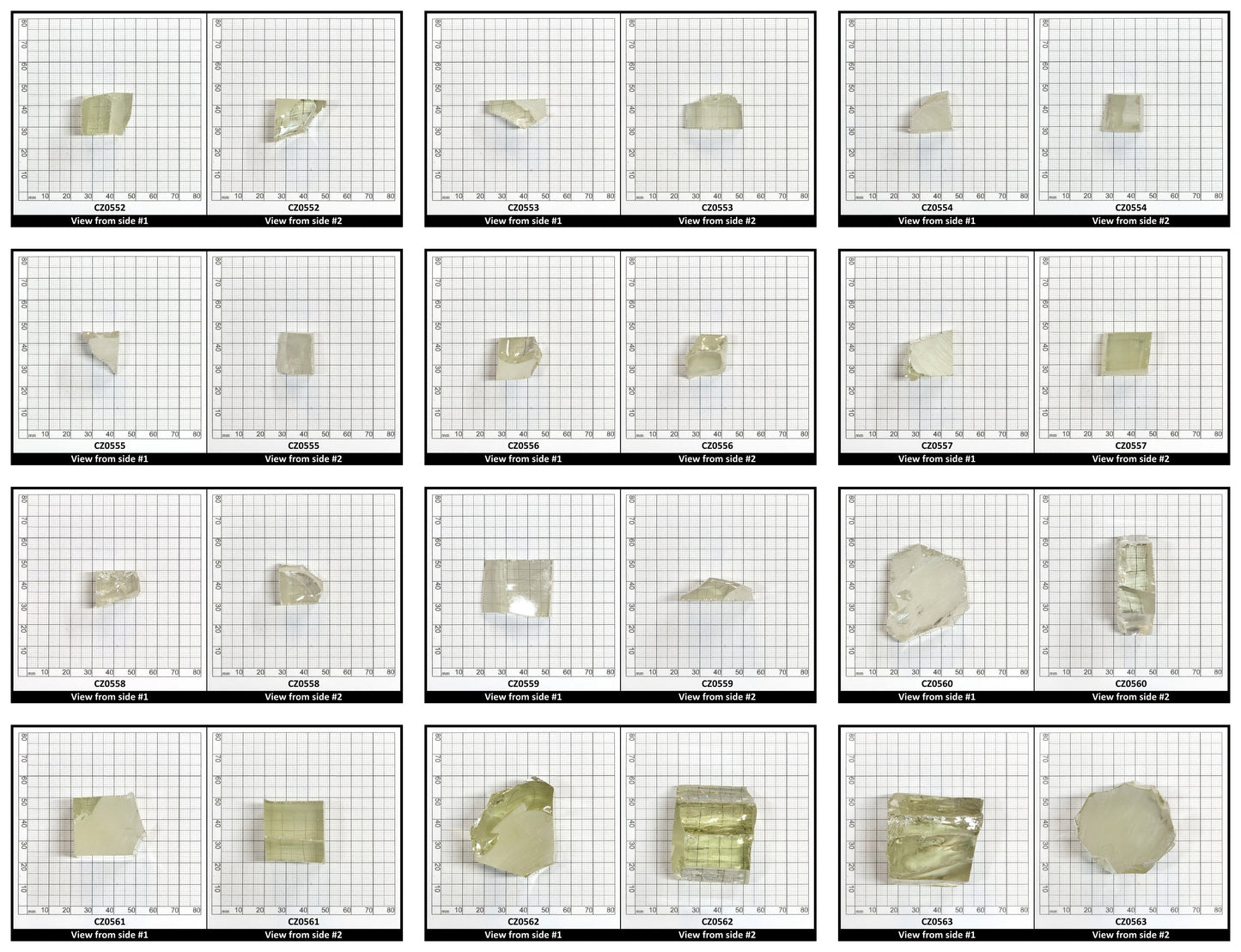 Lime Diamond Cubic Zirconia Faceting Rough for Gem Cutting - Various Sizes