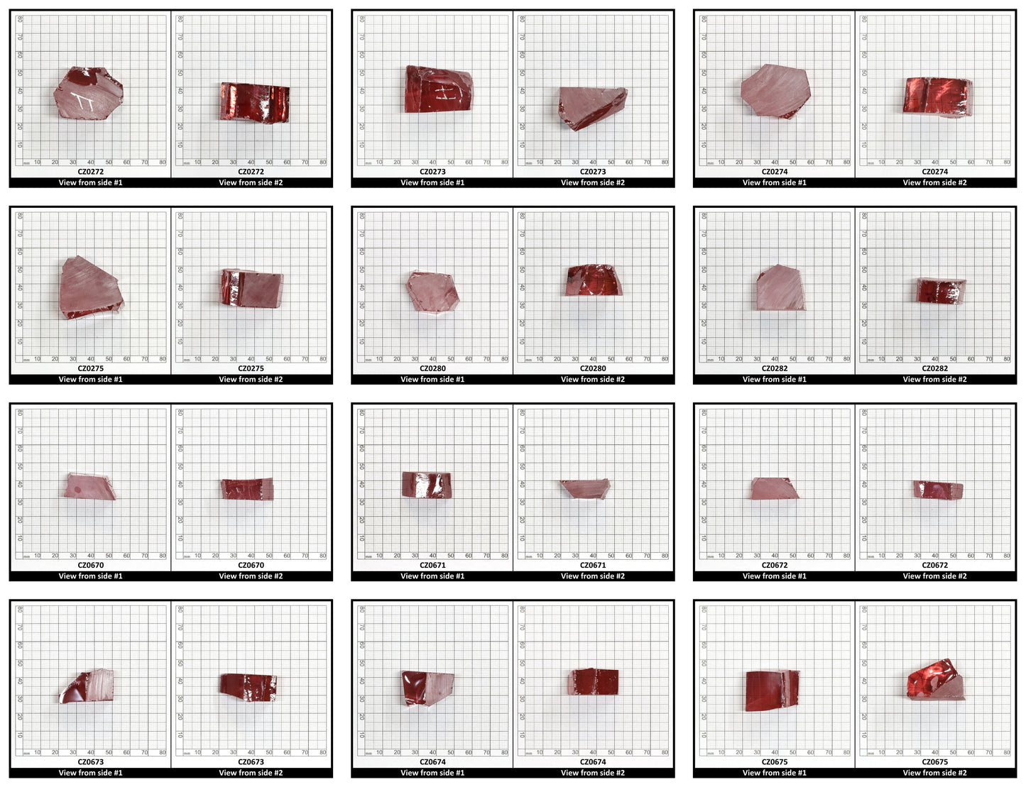 Mars Diamond Cubic Zirconia Faceting Rough for Gem Cutting - Various Sizes