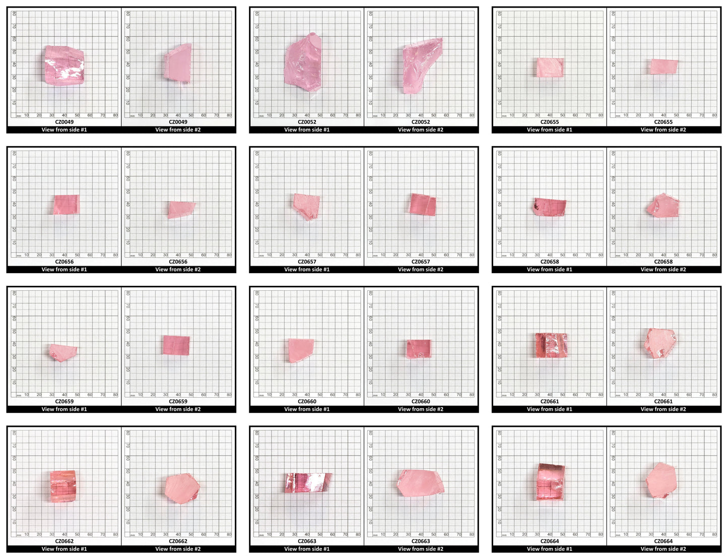 Light Pink Cubic Zirconia Faceting Rough for Gem Cutting - Various Sizes