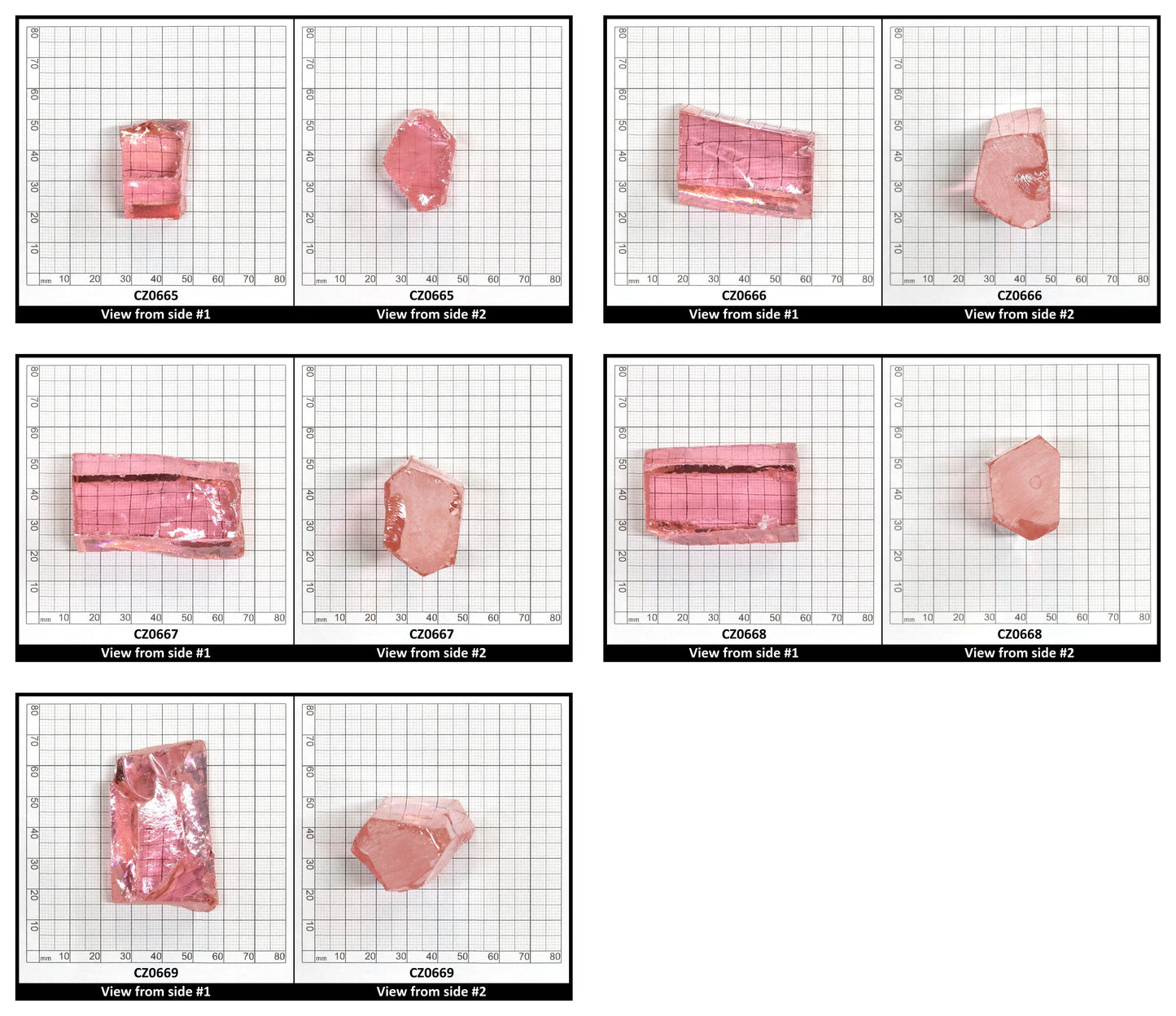 Light Pink Cubic Zirconia Faceting Rough for Gem Cutting - Various Sizes