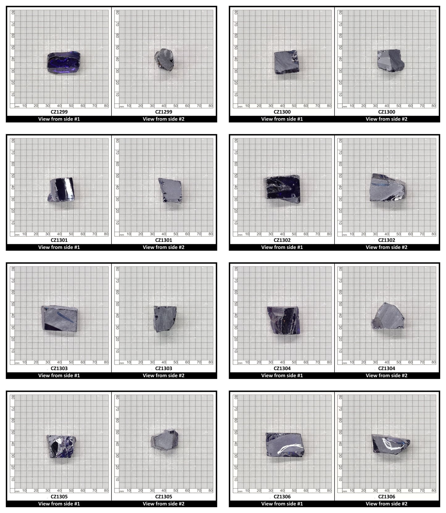 Tanzanite Cubic Zirconia Faceting Rough for Gem Cutting - Various Sizes