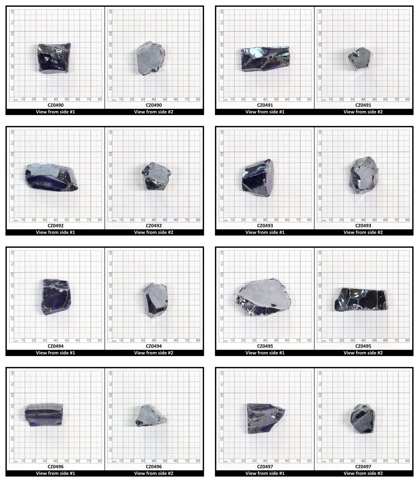 Tanzanite Cubic Zirconia Faceting Rough for Gem Cutting - Various Sizes