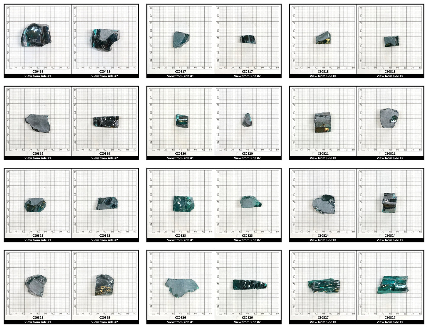 Teal Cubic Zirconia Faceting Rough for Gem Cutting - Various Sizes