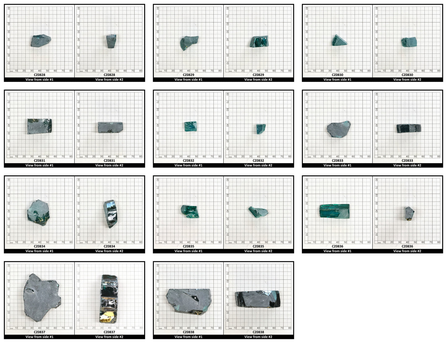 Teal Cubic Zirconia Faceting Rough for Gem Cutting - Various Sizes
