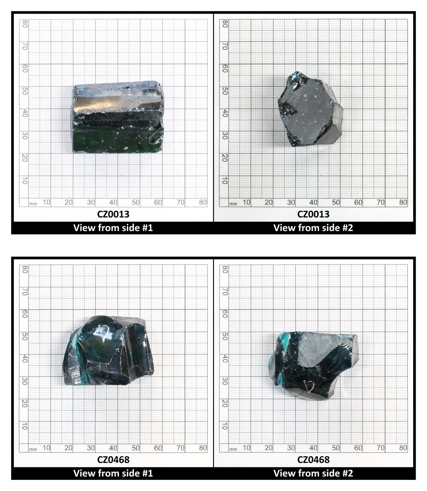 Teal Cubic Zirconia Faceting Rough for Gem Cutting - Various Sizes
