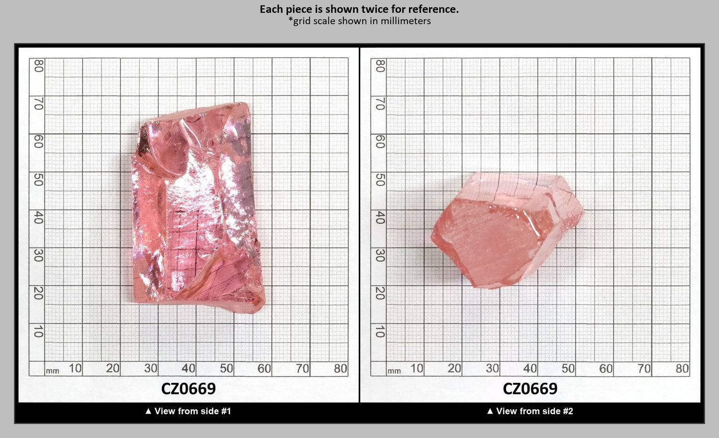 Light Pink Cubic Zirconia Faceting Rough for Gem Cutting - Various Sizes : CZ0669