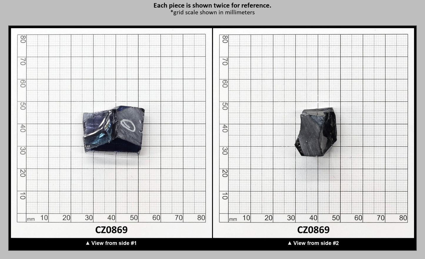 Ocean Grey Diamond Cubic Zirconia Faceting Rough for Gem Cutting - Various Sizes : CZ0869