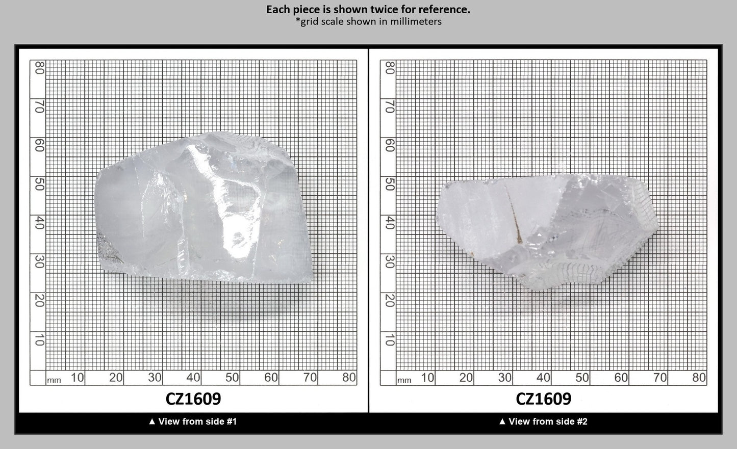 White Cubic Zirconia Faceting Rough for Gem Cutting - Various Sizes : CZ1609