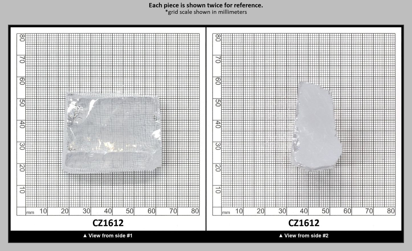 White Cubic Zirconia Faceting Rough for Gem Cutting - Various Sizes : CZ1612